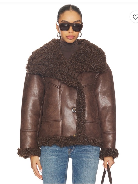 Lamarque Jackets & Blazers - Lamarque Dark Brown Faux Fur Sherpa Leather Jacket